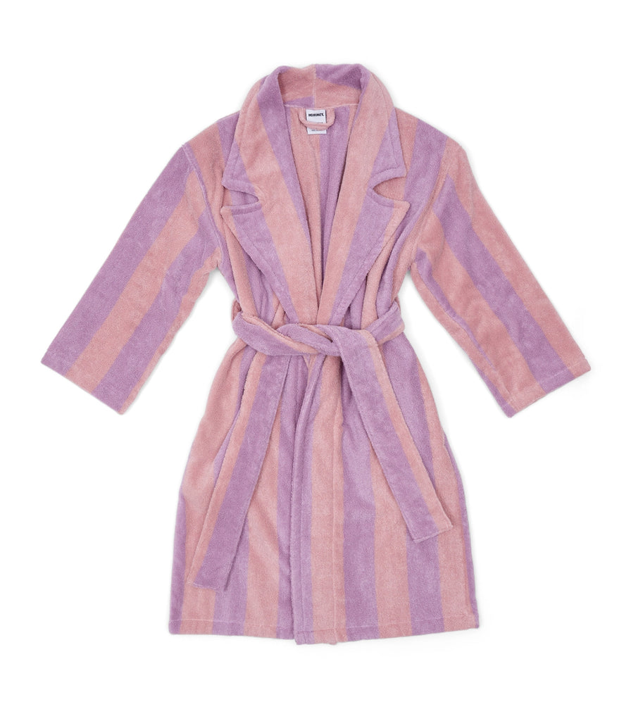 Hommey Pink & Purple Stripe Robe | Soft & Cosy Unisex Cotton Dressing Gown