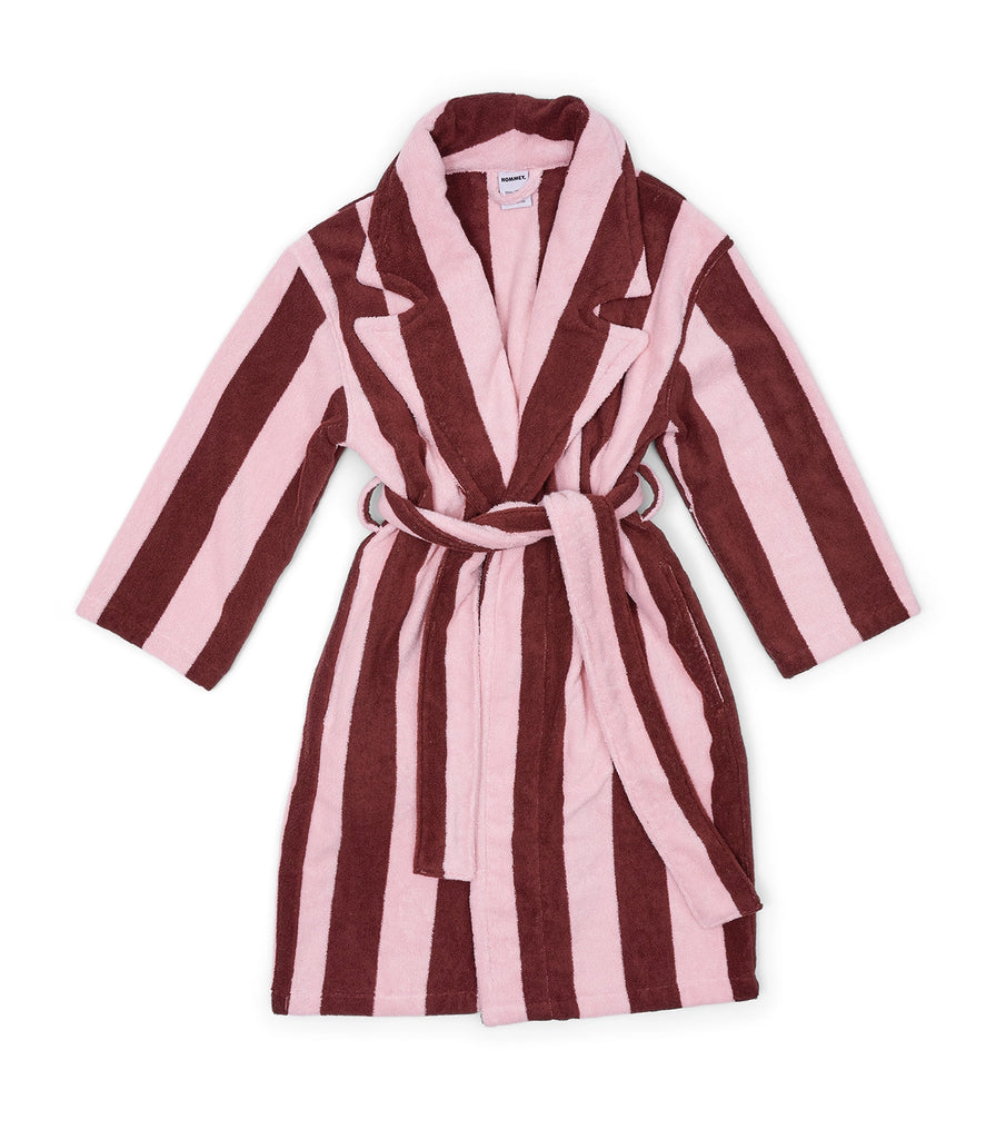 Hommey Pink and Brown Robe | Soft & Cosy Unisex Cotton Dressing Gown