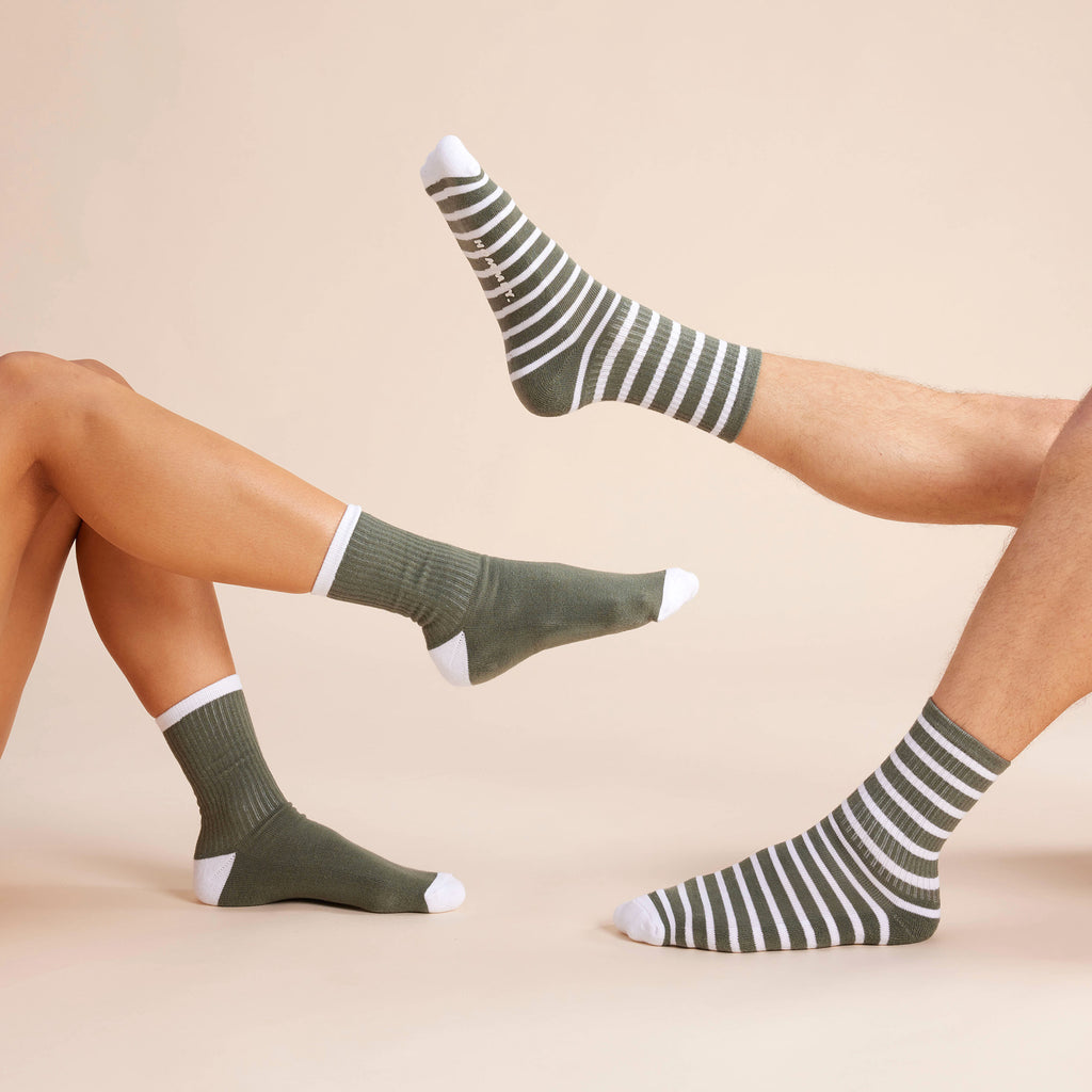 Socks 2 Pack - Matcha Stripes