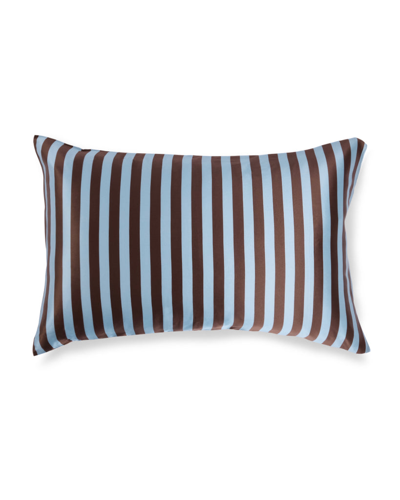 Silk Pillowcase - Iced Chocolate Stripes