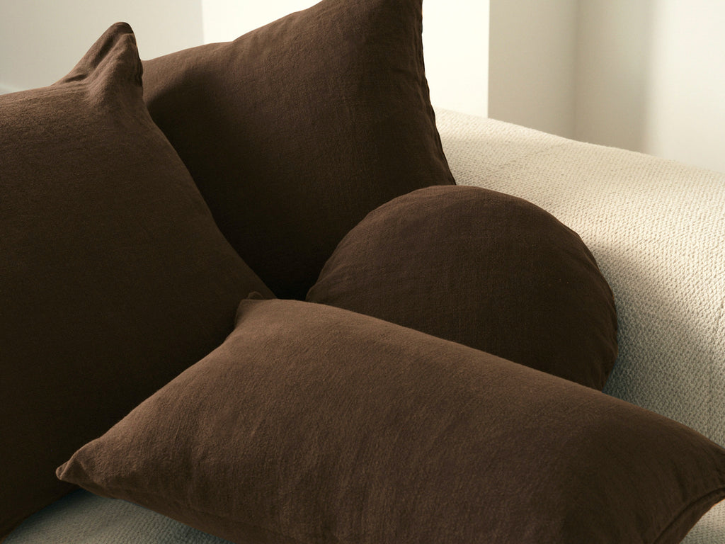 Lumbar Linen - Chocolate Cushion