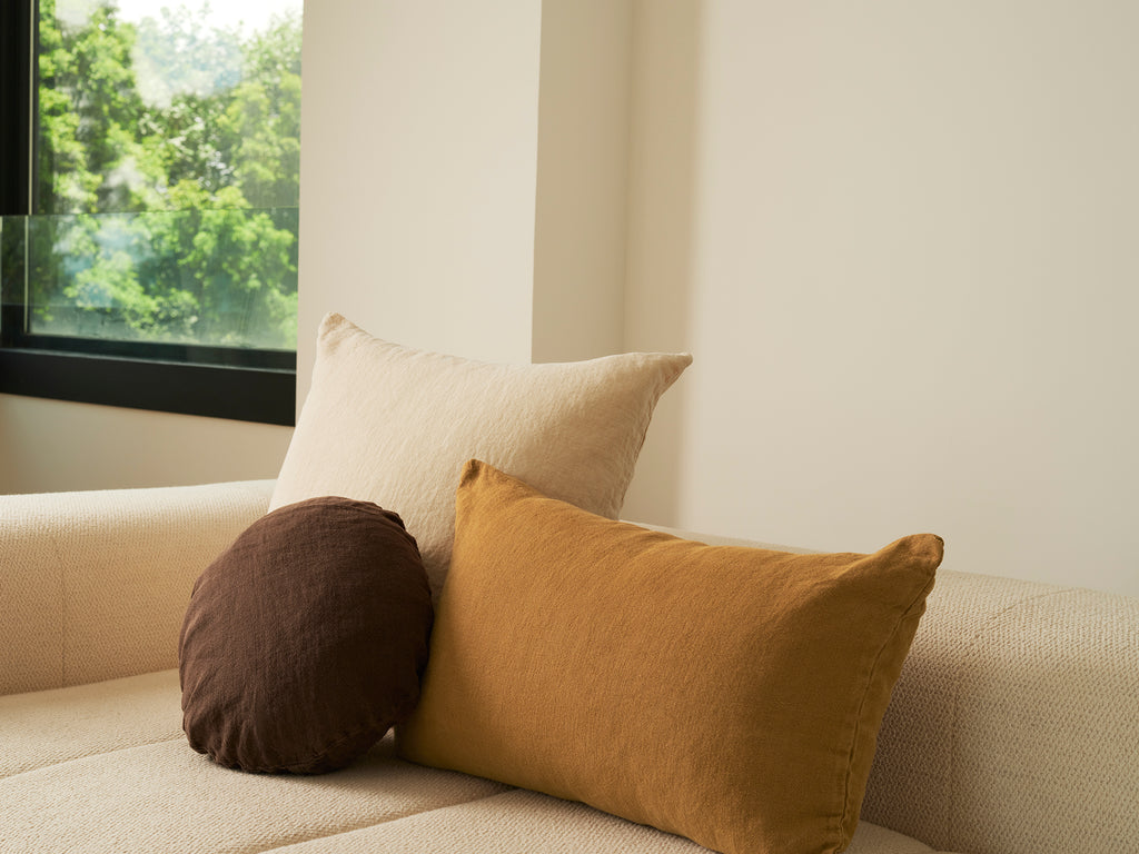 Lumbar Linen - Ochre Cushion