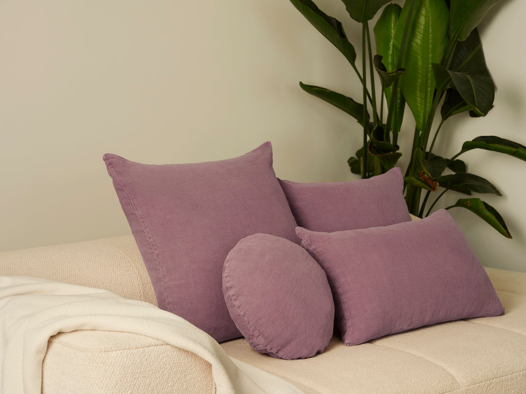 Lumbar Linen - Mauve Cushion