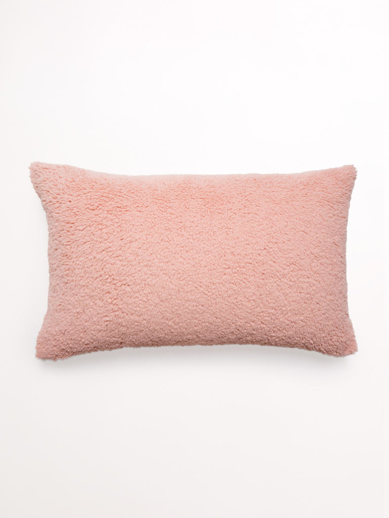 Lumbar Faux Fur - Rose Cushion