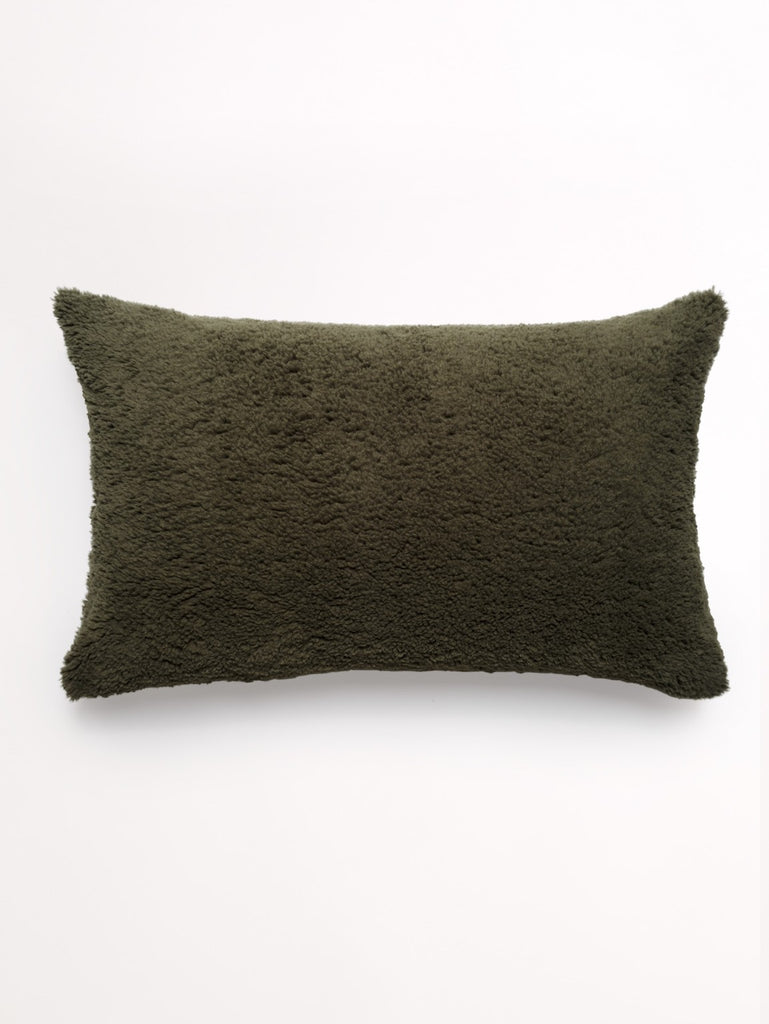 Lumbar Faux Fur - Olive Cushion