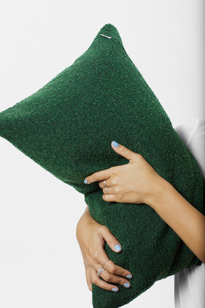 Lumbar Boucle - Forest Green Cushion