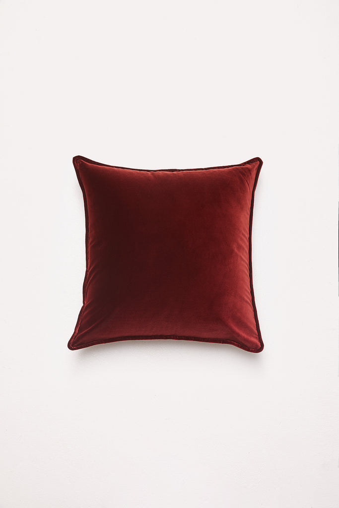 Big Velvet Cushion Cover - Earthy Reddish- Brown 