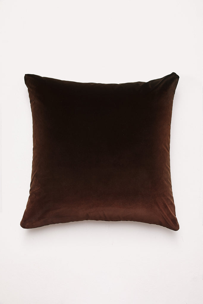 large brown velvet lounge or floor cushion